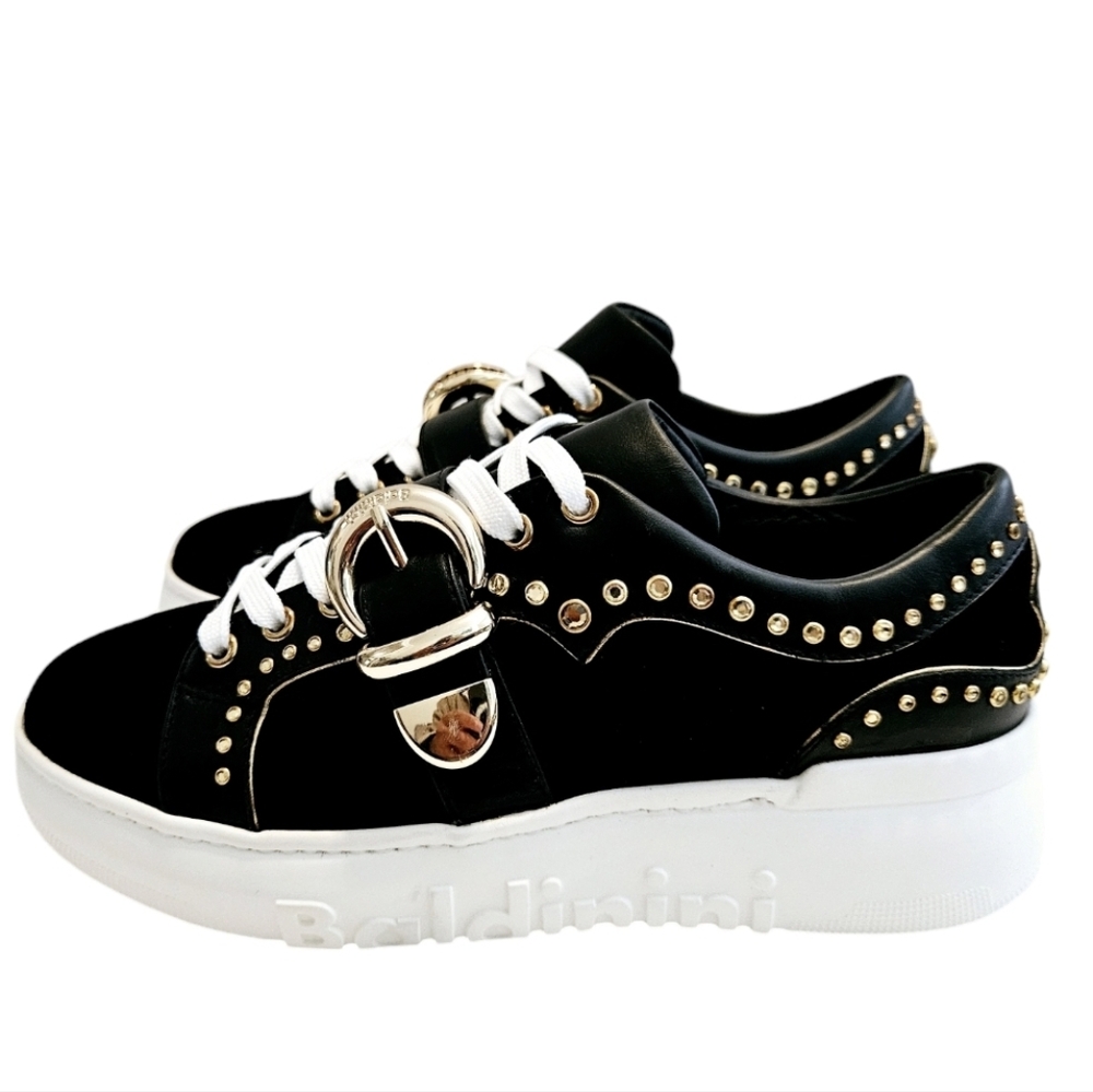 Baldinini Studded Womens Fashion Size US 8/EU 39 Sneakers/Shoes B2B41D